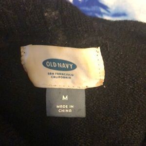 Cowl neck black and white striped sweater size medium